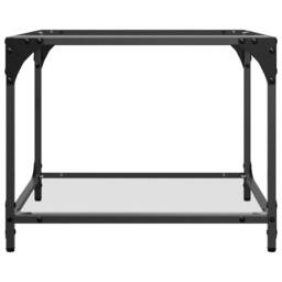 Berkfield Home Coffee Tables with Transparent Glass Top 2 pcs 50x50x40 cm Steel - Size: 50 x 50 x 40 cm - thumbnail 5