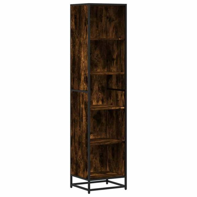 Berkfield Home Book Cabinet Smoked Oak 40x35x170.5 cm Engineered Wood in Brown - image 1