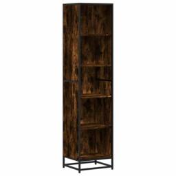 Berkfield Home Book Cabinet Smoked Oak 40x35x170.5 cm Engineered Wood in Brown - thumbnail 1