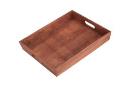 Red Hamper Wooden Serving Tray in Brown - thumbnail 3