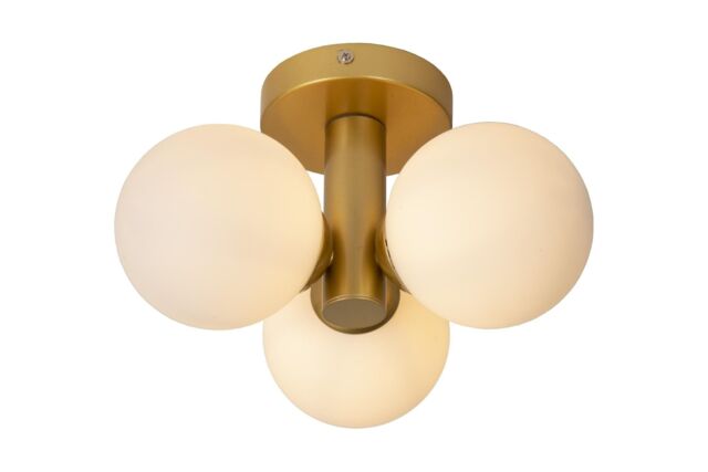 Lucide 'TRUDY' Dimmable Stylish Modern Bathroom Flush Ceiling Light 3xG9 in Gold - image 1