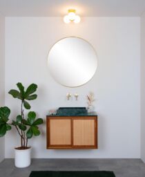 Lucide 'TRUDY' Dimmable Stylish Modern Bathroom Flush Ceiling Light 3xG9 in Gold - thumbnail 4