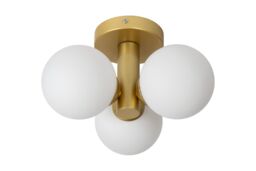 Lucide 'TRUDY' Dimmable Stylish Modern Bathroom Flush Ceiling Light 3xG9 in Gold - thumbnail 2