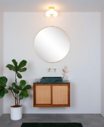 Lucide 'TRUDY' Dimmable Stylish Modern Bathroom Flush Ceiling Light 3xG9 in Gold - thumbnail 3
