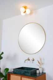 Lucide 'TRUDY' Dimmable Stylish Modern Bathroom Flush Ceiling Light 3xG9 in Gold - thumbnail 5