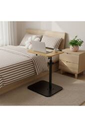 H&O Direct Adjustable Height Side Table with Tilting Top in Natural - thumbnail 3