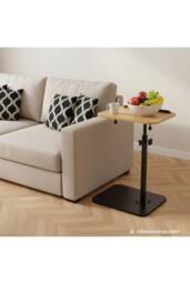 H&O Direct Adjustable Height Side Table with Tilting Top in Natural - thumbnail 1