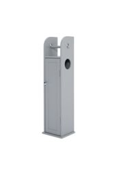 Living and Home Grey Wooden Freestanding Toilet Roll Holder & Bathroom Storage Cupboard - thumbnail 4