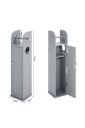Living and Home Grey Wooden Freestanding Toilet Roll Holder & Bathroom Storage Cupboard - thumbnail 6