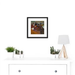 Artery8 Toulouse-lautrec At Moulin Rouge Painting 8X8 Inch Square Wooden Framed Wall Art Print Picture with Mount in Black - thumbnail 2