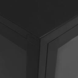 Berkfield Home Sideboard Black 105x35x70 cm Steel & Glass - Size: 105 x 35 x 70 cm - thumbnail 8