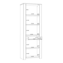 Wyld Haus Bramblecroft Narrow Display Cabinet White & Riviera Oak - thumbnail 9