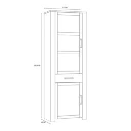Wyld Haus Bramblecroft Narrow Display Cabinet White & Riviera Oak - thumbnail 8