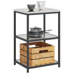 Berkfield Home Kitchen Storage Shelf with Storage Silver Stainless steel - thumbnail 3