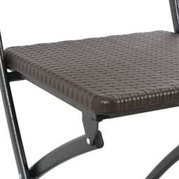 Berkfield Home Folding Garden Chairs 2 pcs HDPE & Steel Brown - thumbnail 7