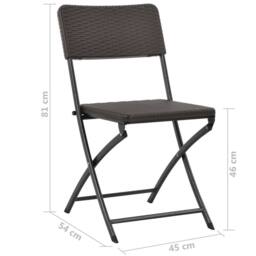 Berkfield Home Folding Garden Chairs 2 pcs HDPE & Steel Brown - thumbnail 9