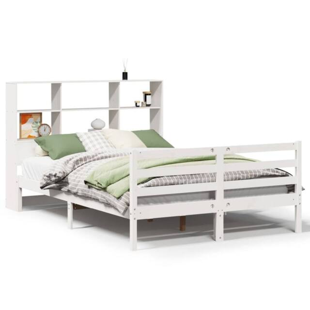 Berkfield Home Bookcase Bed without Mattress White 160x200 cm Solid Wood Pine - image 1