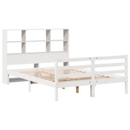 Berkfield Home Bookcase Bed without Mattress White 160x200 cm Solid Wood Pine - thumbnail 3