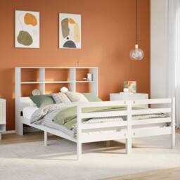 Berkfield Home Bookcase Bed without Mattress White 160x200 cm Solid Wood Pine - thumbnail 2