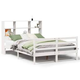Berkfield Home Bookcase Bed without Mattress White 160x200 cm Solid Wood Pine - thumbnail 1
