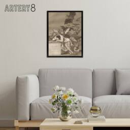 "Artery8 The Sleep of Reason Produces Monsters Goya Framed Canvas Wall Art in Grey - Size: W12"" x H16""" - thumbnail 3
