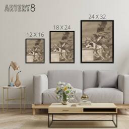"Artery8 The Sleep of Reason Produces Monsters Goya Framed Canvas Wall Art in Grey - Size: W12"" x H16""" - thumbnail 4