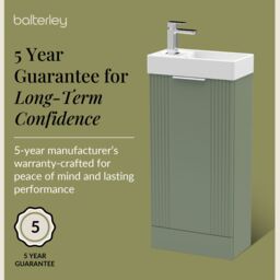 Balterley Retro Floor Standing Bathroom Vanity Basin Unit - 400mm - Satin Green - thumbnail 6