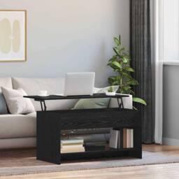 Berkfield Home Modern Coffee Table Black oak 102 x 50 x 52.5 cm Engineered wood - thumbnail 2