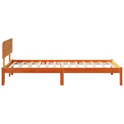 Berkfield Home Bed Frame with Headboard Wax Brown 90x200 cm Solid Pine Wood - thumbnail 7