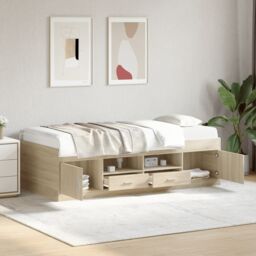 Berkfield Home Daybed with Drawers without Mattress Sonoma Oak 75x190 cm Small Single in Brown