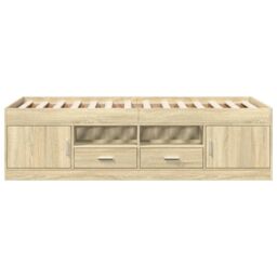 Berkfield Home Daybed with Drawers without Mattress Sonoma Oak 75x190 cm Small Single in Brown - thumbnail 4