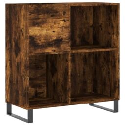 Berkfield Home Record Cabinet Smoked Oak 84.5x38x89 cm Engineered Wood in Brown - thumbnail 2