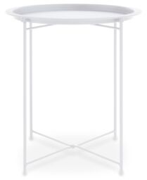 Orsina Modern Design White Metal Round Side Table, Sleek Bedside Table For Bedroom, Functional Livingroom Sidetable - thumbnail 7