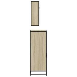 Berkfield Home Durable 3 Piece Bathroom Furniture Set Sonoma Oak Engineered Wood in Light Oak - thumbnail 7