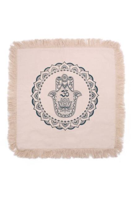 KDMD Beige Hamsa Mandala Cushion 60x60cm - Stylish & Durable Decor - Size: 60x60 cm - image 1