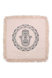 KDMD Beige Hamsa Mandala Cushion 60x60cm - Stylish & Durable Decor - Size: 60x60 cm - thumbnail 1