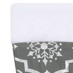 Berkfield Home Luxury Christmas Tree Skirt with Sock Grey 122 cm Fabric - thumbnail 6