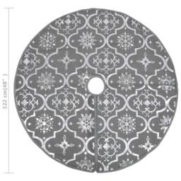Berkfield Home Luxury Christmas Tree Skirt with Sock Grey 122 cm Fabric - thumbnail 7