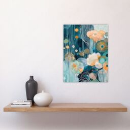 "Artery8 Abstract Ocean Flower Garden Artwork Floral Sea Wall Art Print in Blue - Size: W18"" x H24""" - thumbnail 4