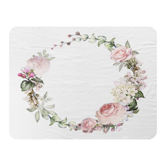 Benjamin Tate Design Watercolour Flowers Blanket in Natural - Size: 120 cm x 150 cm - image 1