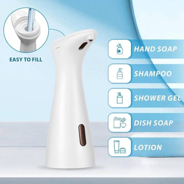 EONLION Automatic Soap Dispenser 200ml Liquid Soap Dispenser Waterproof in White - image 1