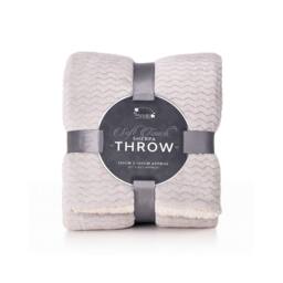 Voltico Jacquard Flannel Sherpa Throw - Charcoal&Grey, 130 × 160 cm in Light Grey - Size: 130 cm x160 cm - thumbnail 3