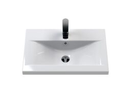 Balterley Wall Hung 1 Drawer Vanity Unit - Mid-Edge Basin 600mm, Satin Grey - thumbnail 6