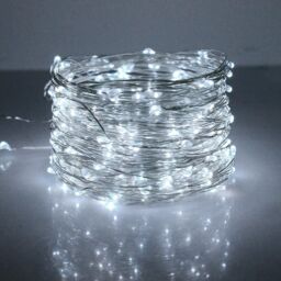 Shatchi 40 LED/4m Fairy String Lights Silver Wire Battery Operated Cool White LEDs Twinkle Waterproof Lights for Decoration - thumbnail 6
