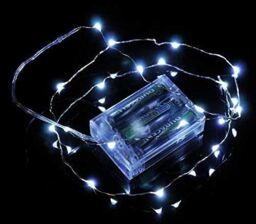 Shatchi 40 LED/4m Fairy String Lights Silver Wire Battery Operated Cool White LEDs Twinkle Waterproof Lights for Decoration - thumbnail 5
