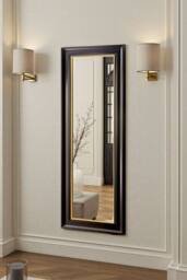 Yearn Mirrors Georgian Tall Black Gold Bevelled Mirror - thumbnail 1