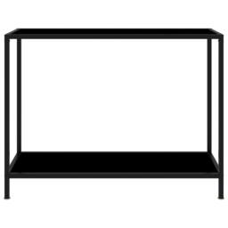 Berkfield Home Console Table Black 100x35x75 cm Tempered Glass - Size: 100 x 35 x 75 cm