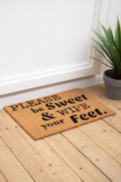 Orsina Please Be Sweet Doormat in Natural - Size: 100 cm diameter - thumbnail 3