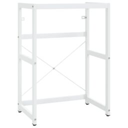 Berkfield Home Bathroom Washbasin Frame White 59x38x83 cm Iron - Size: 59 x 38 x 83 cm - thumbnail 2