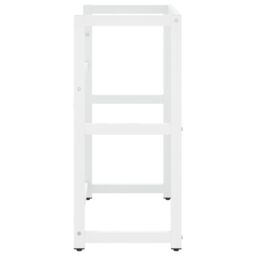 Berkfield Home Bathroom Washbasin Frame White 59x38x83 cm Iron - Size: 59 x 38 x 83 cm - thumbnail 4